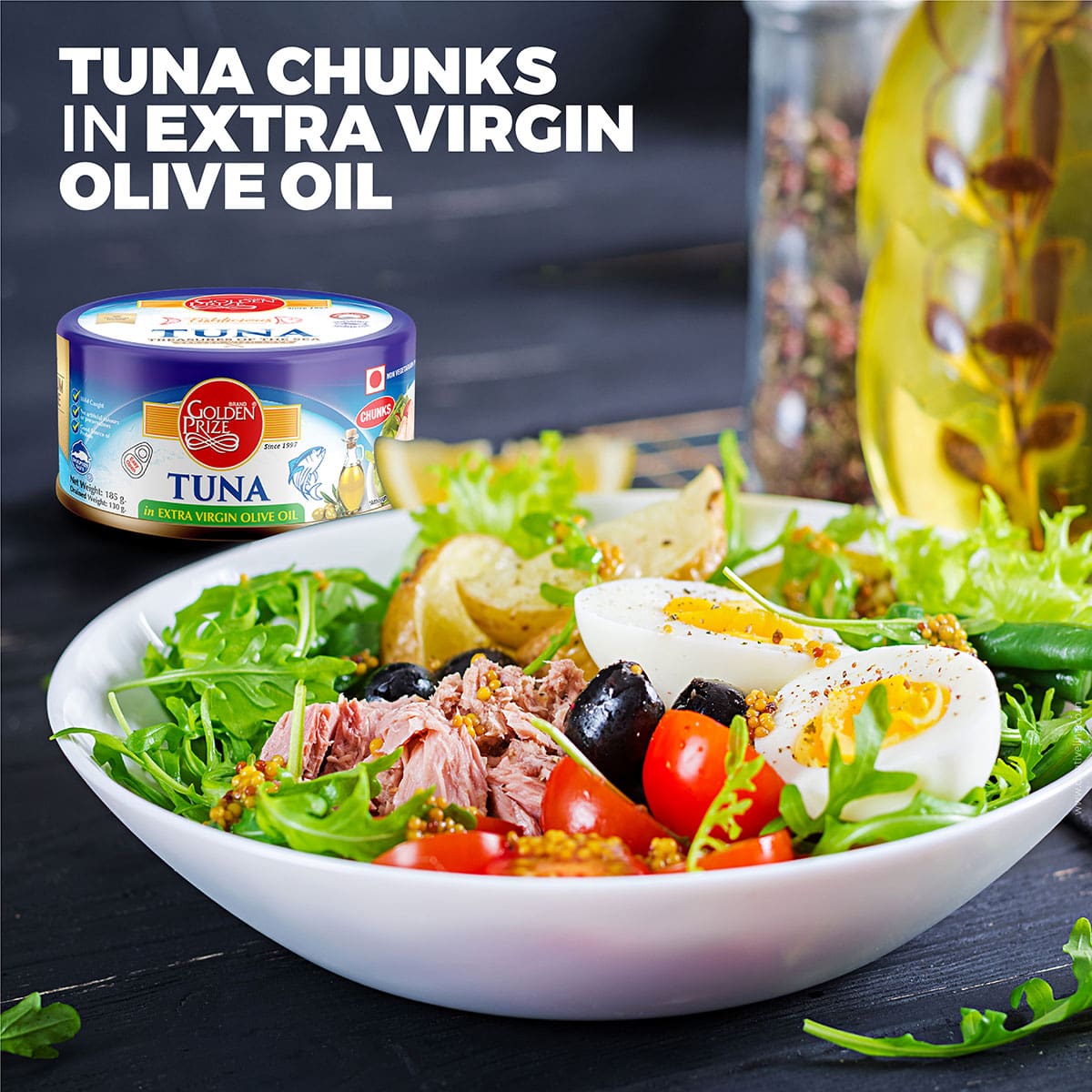 Tuna chunks in olive oil