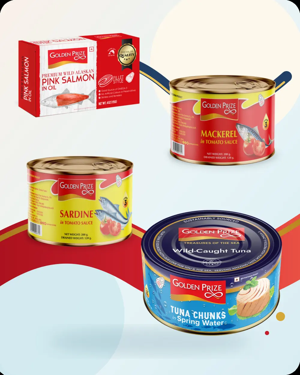 Golden Prize Four Catches — Tuna, Mackerel, Sardine, Salmon